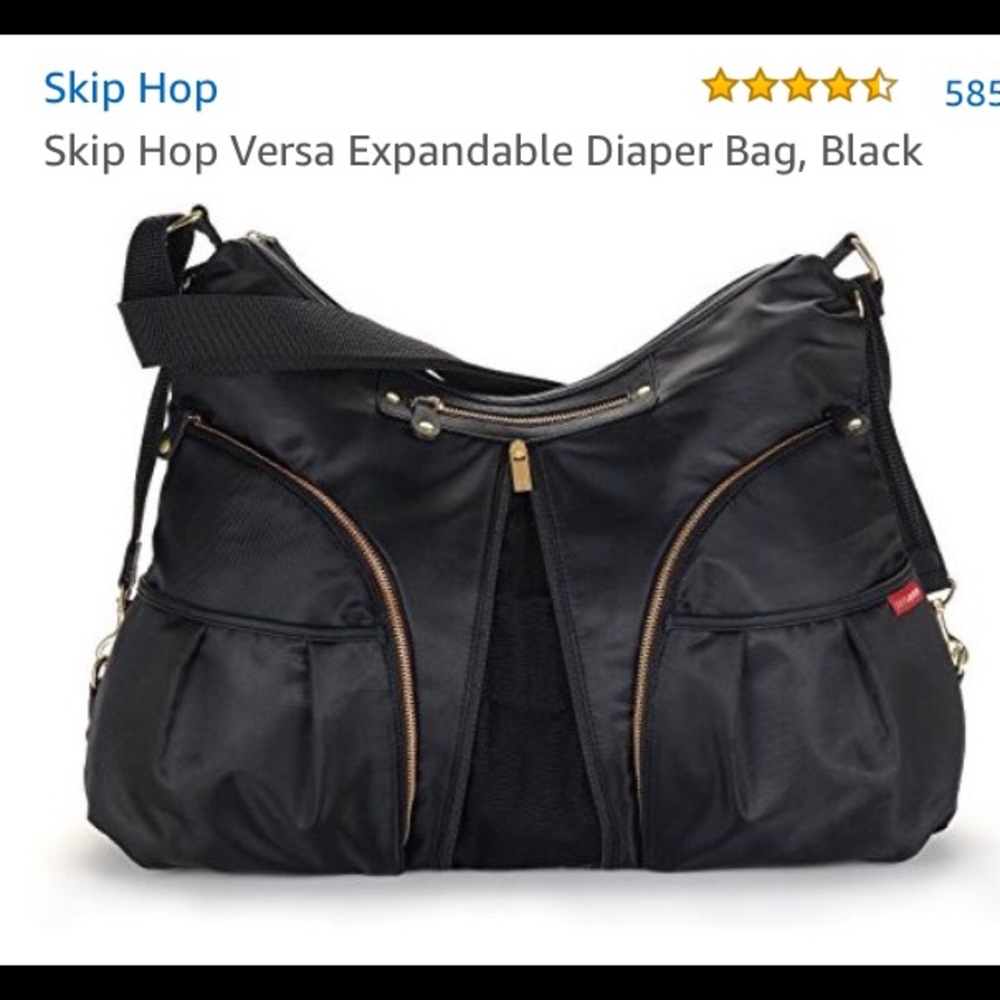 Skip hop black diaper bag. EUC.